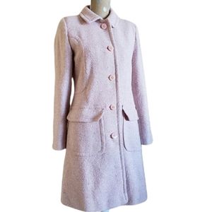 Y2k Pink tweed wool blend long coat Izzi Collections Medium